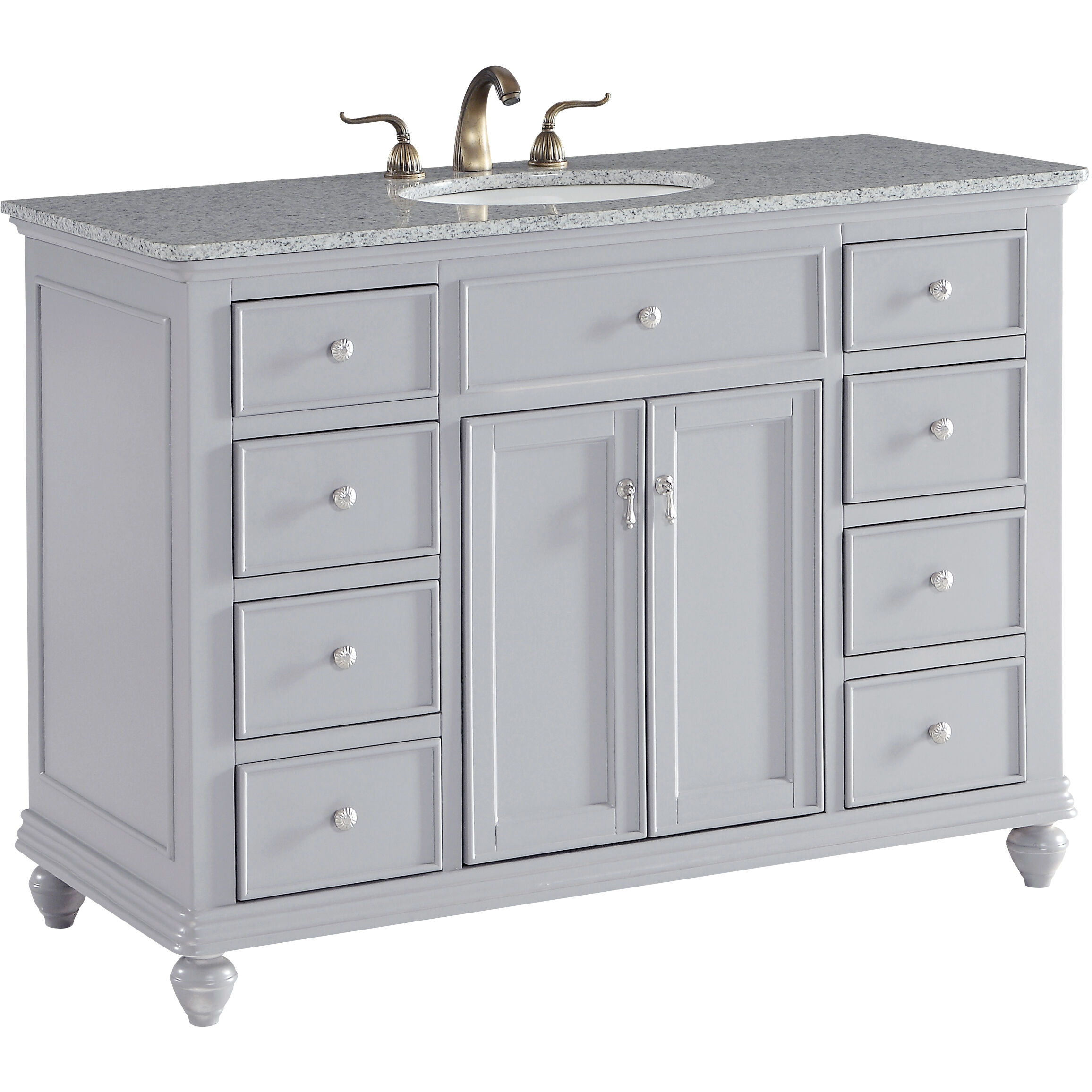 Otto 48 X 35 inch Light Grey with Cashmere White Granite Vanity Set