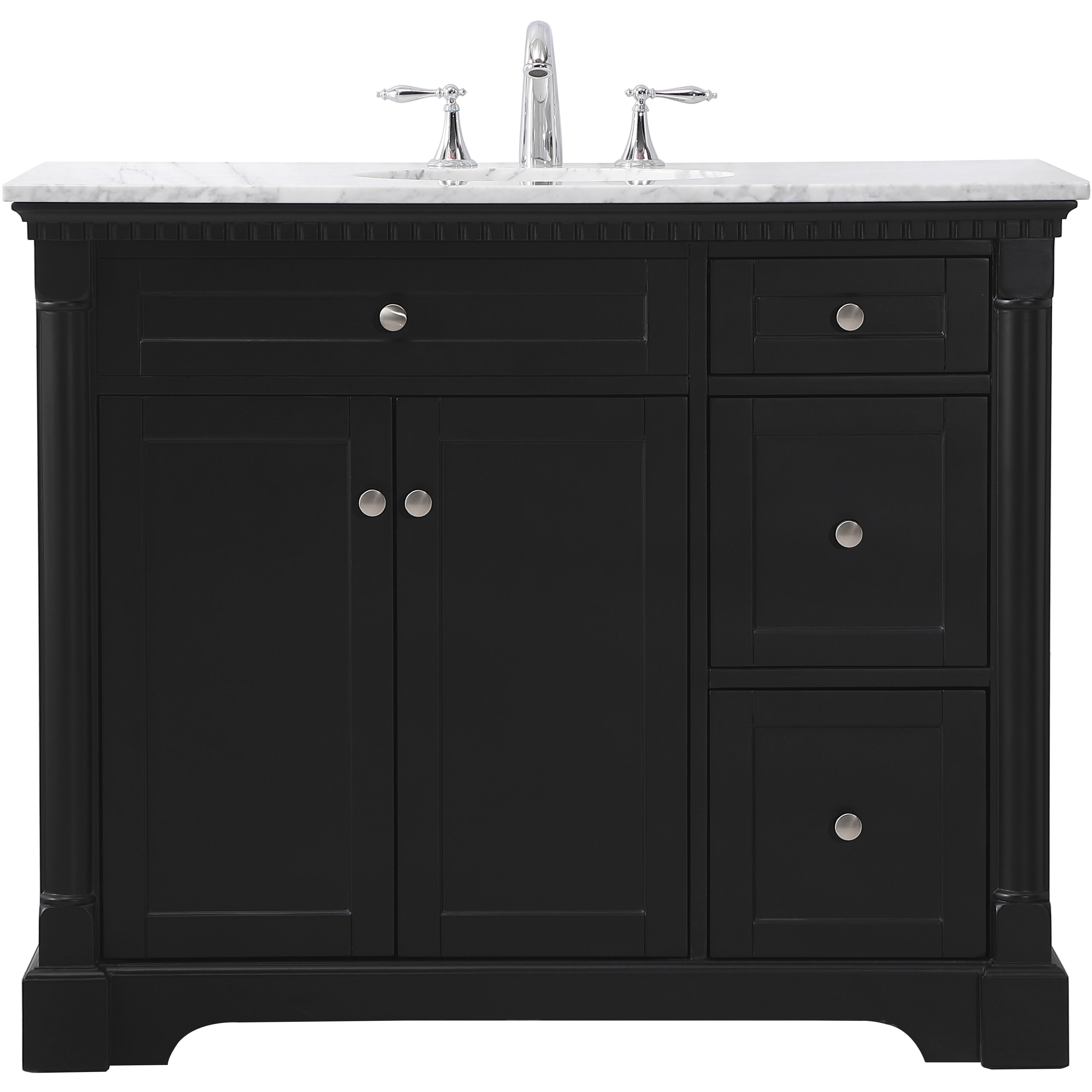 Clarence 42 X 21.5 X 35 inch Black Vanity Sink Set