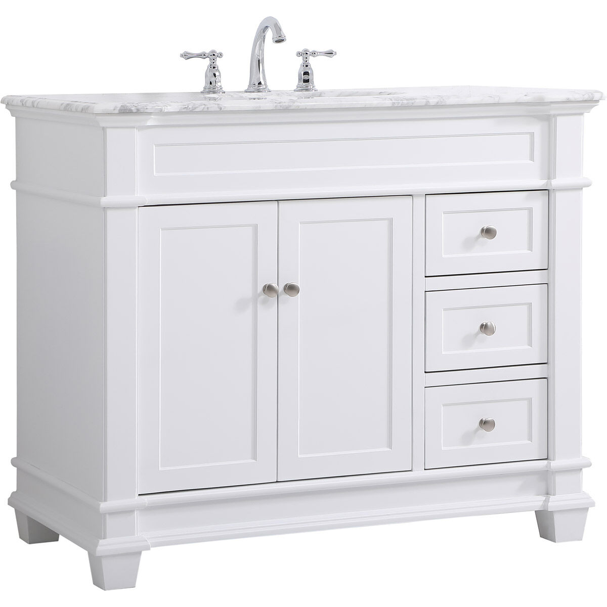Wesley 42 X 21.5 X 35 inch White Vanity Sink Set