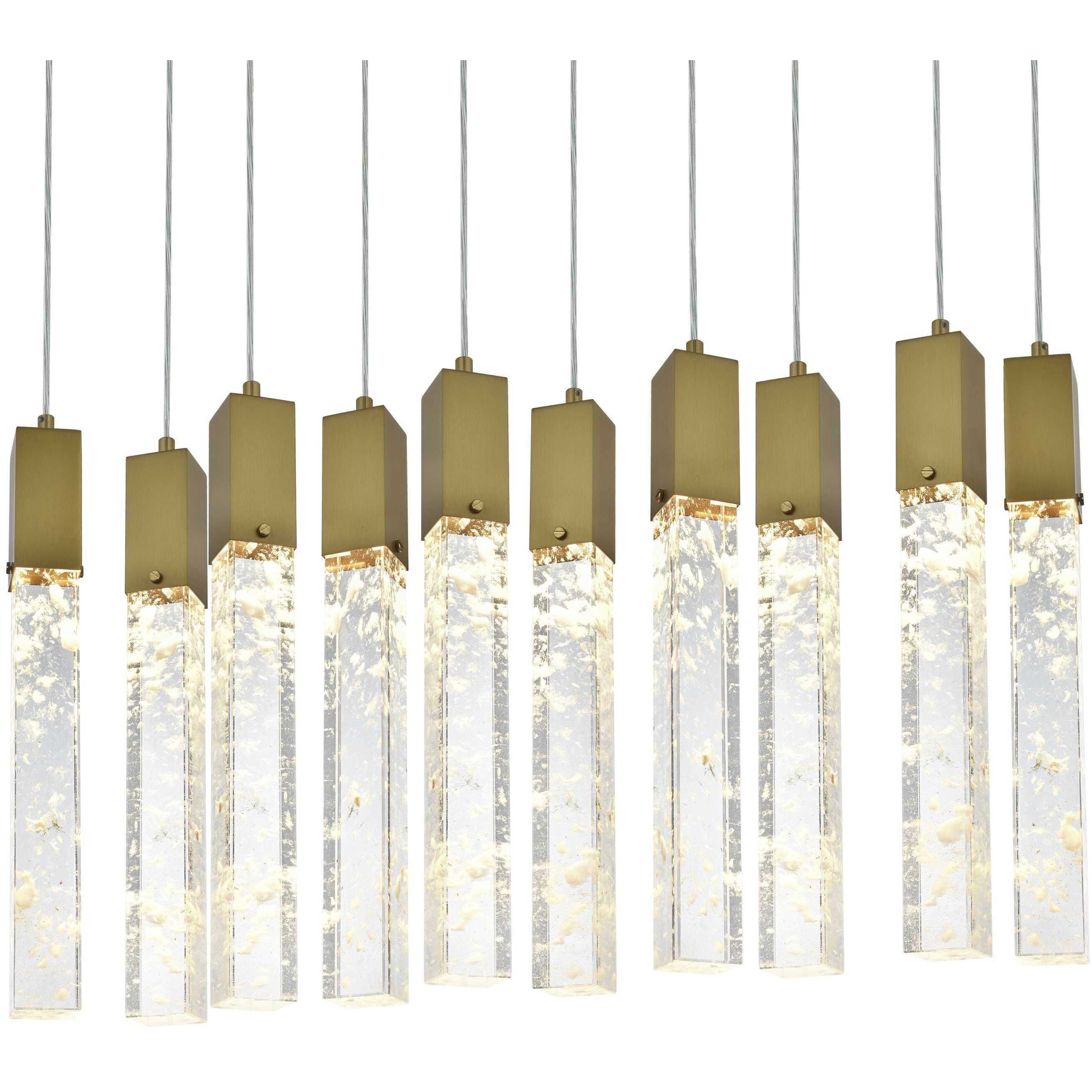 Aurora 10 Light 12 inch Satin Gold Pendant Ceiling Light