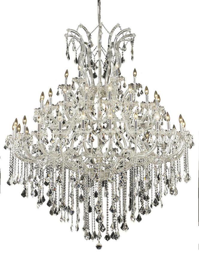 Maria Theresa 49 Light 60 inch Chrome Foyer Ceiling Light in Clear, Royal Cut