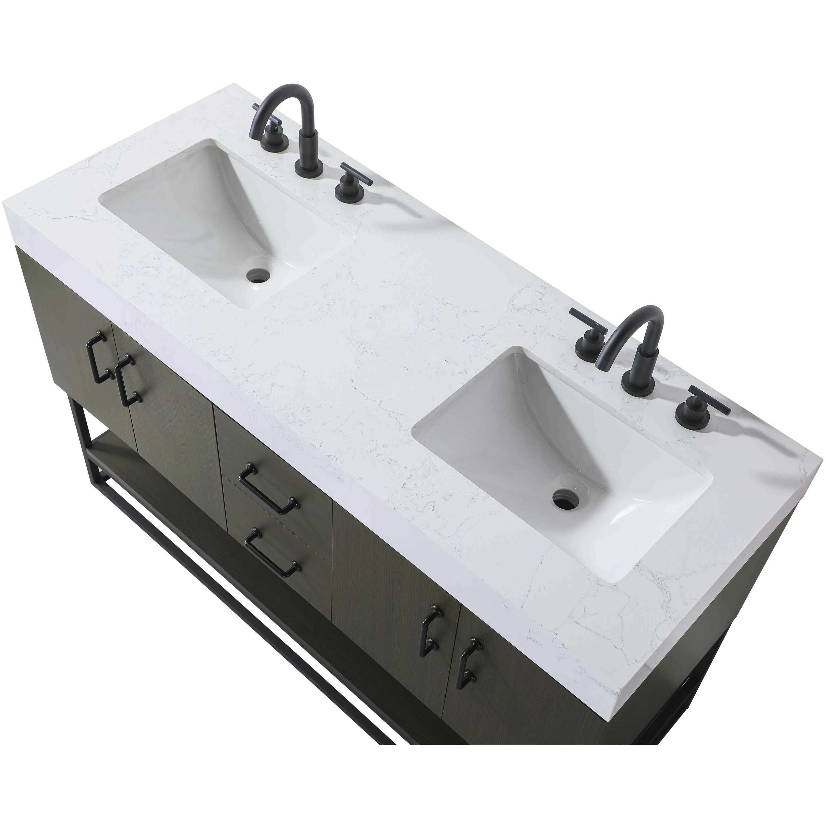 Caroline 54 X 34 inch Mocha Brown Bathroom Vanity Cabinet