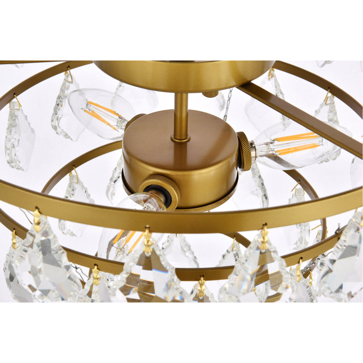Ella 3 Light 14 inch Brass Flush Mount Ceiling Light