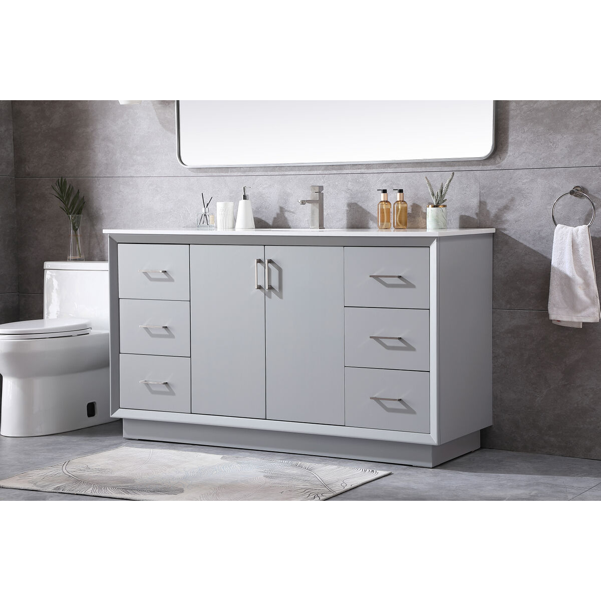 Hayes 60 X 22 X 35 inch Grey Vanity Sink Set