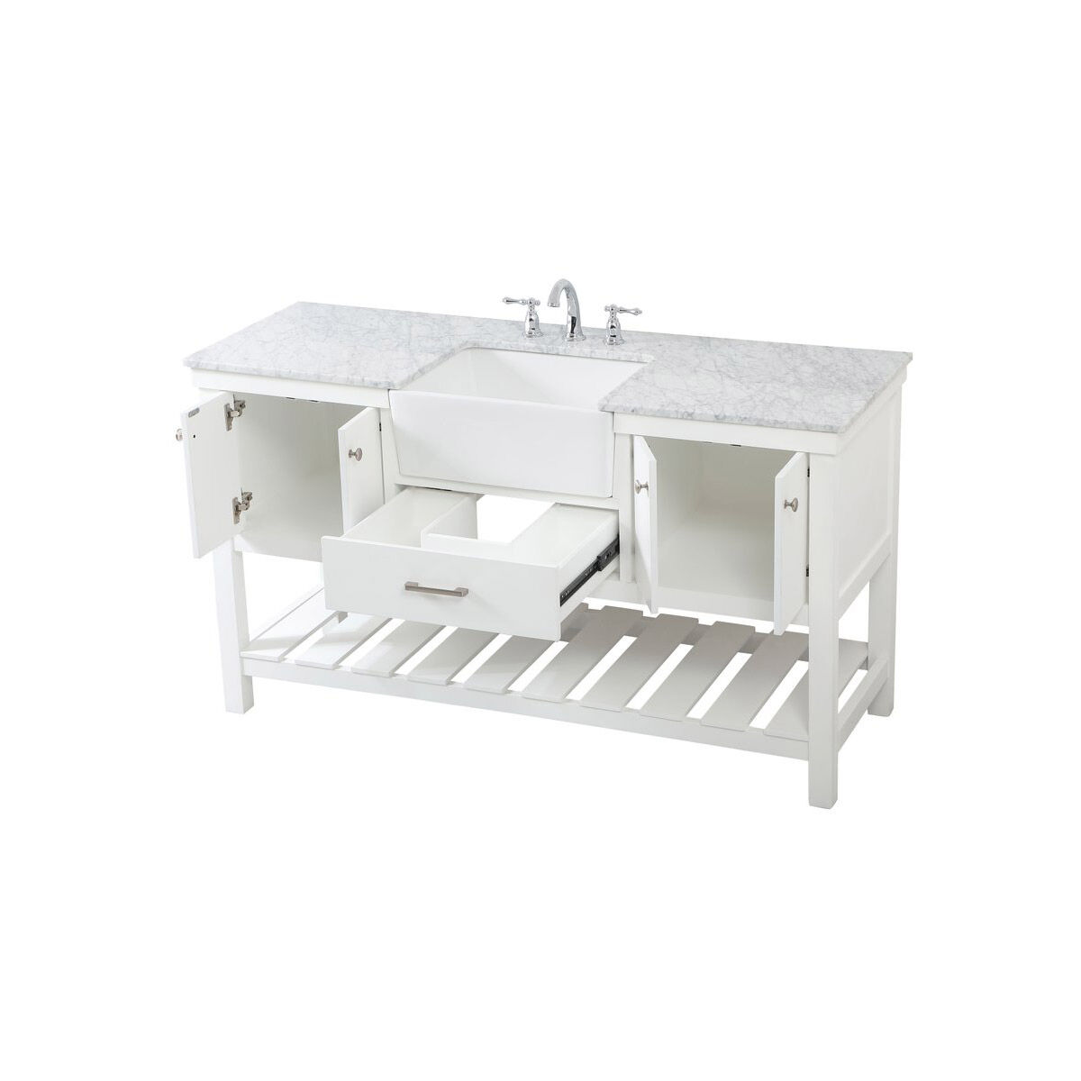 Clement 60 X 22 X 34 inch White Bathroom Vanity Cabinet