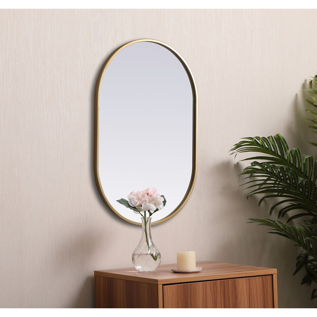 Asha 30 X 20 inch Brass Mirror in 20 x 30