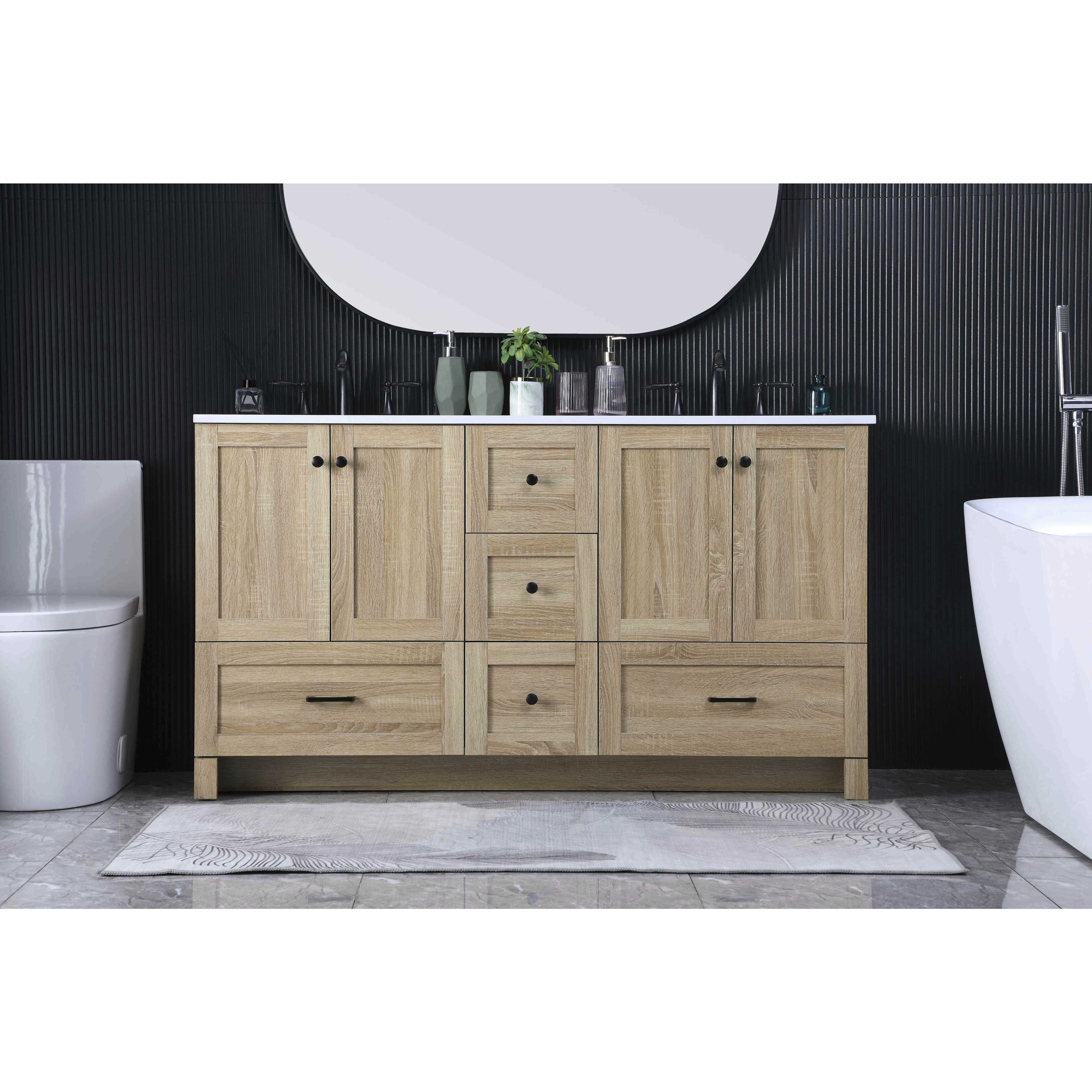 Soma 60 X 34 inch Mango Wood Bathroom Vanity Cabinet