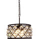 Madison 4 Light 16 inch Matte Black Pendant Ceiling Light in Clear, Faceted Royal Cut, Urban Classic