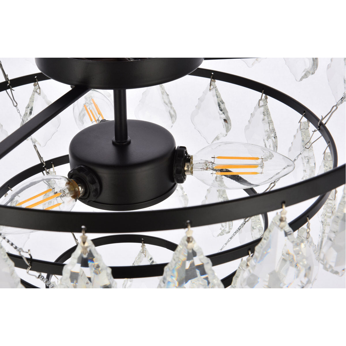 Ella 3 Light 16 inch Black Flush Mount Ceiling Light