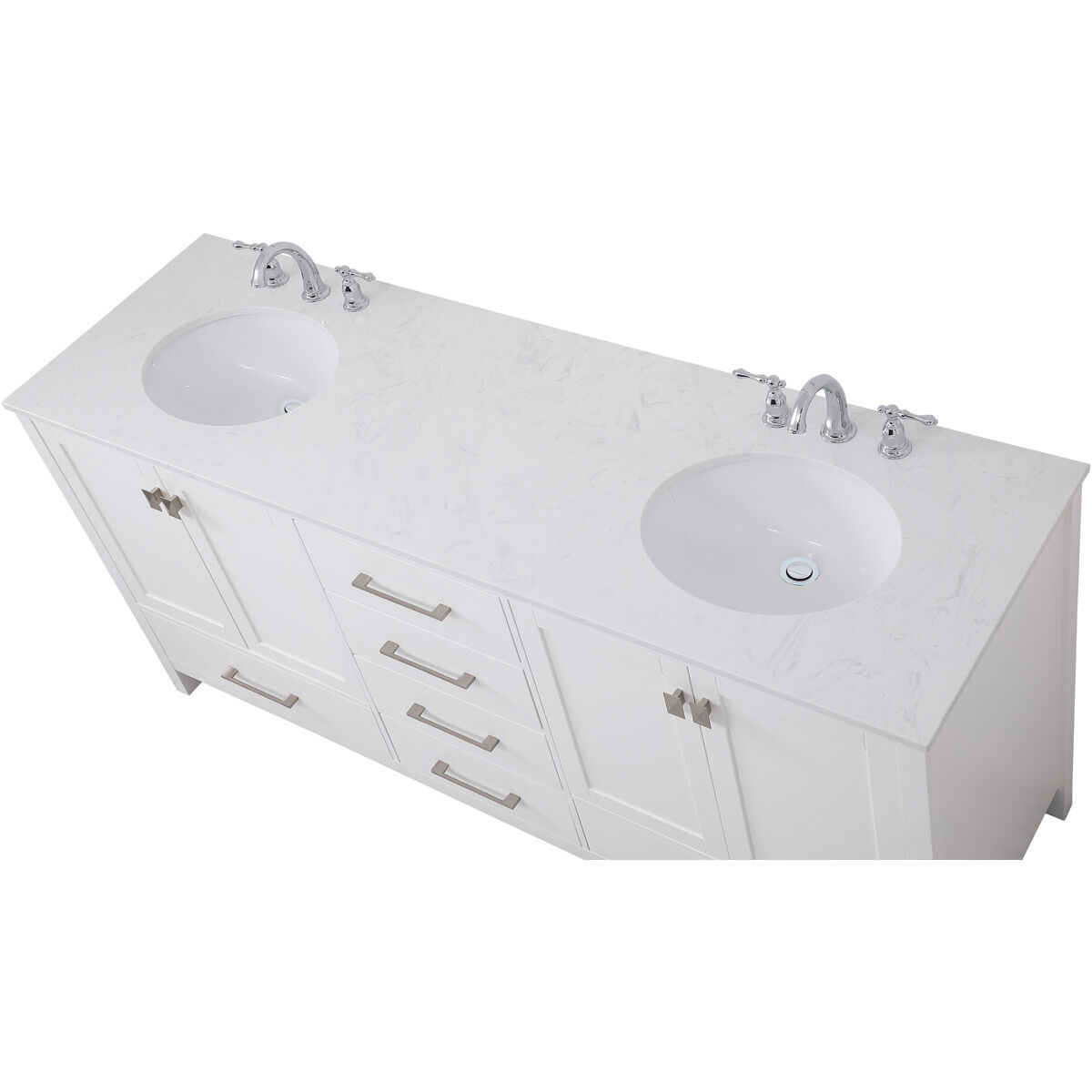 Irene 72 X 22 X 34 inch White Vanity Sink Set