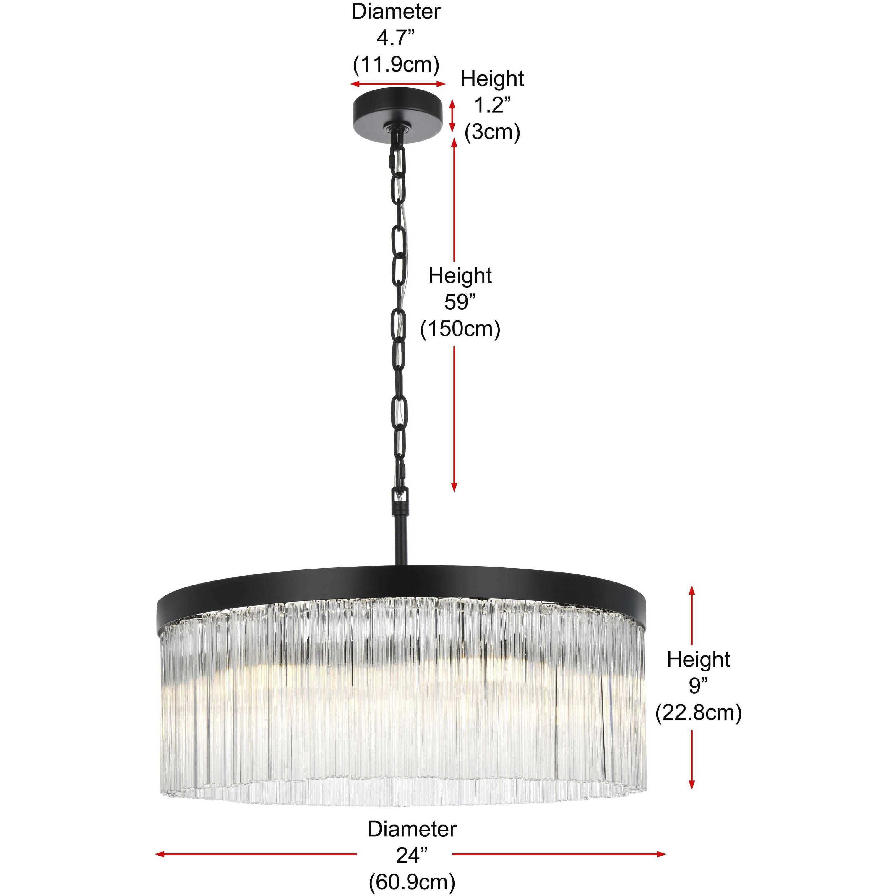 Harlow 6 Light 24 inch Black Chandelier Ceiling Light