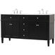 Park Avenue 60 X 22 X 35 inch Black Vanity Sink Set