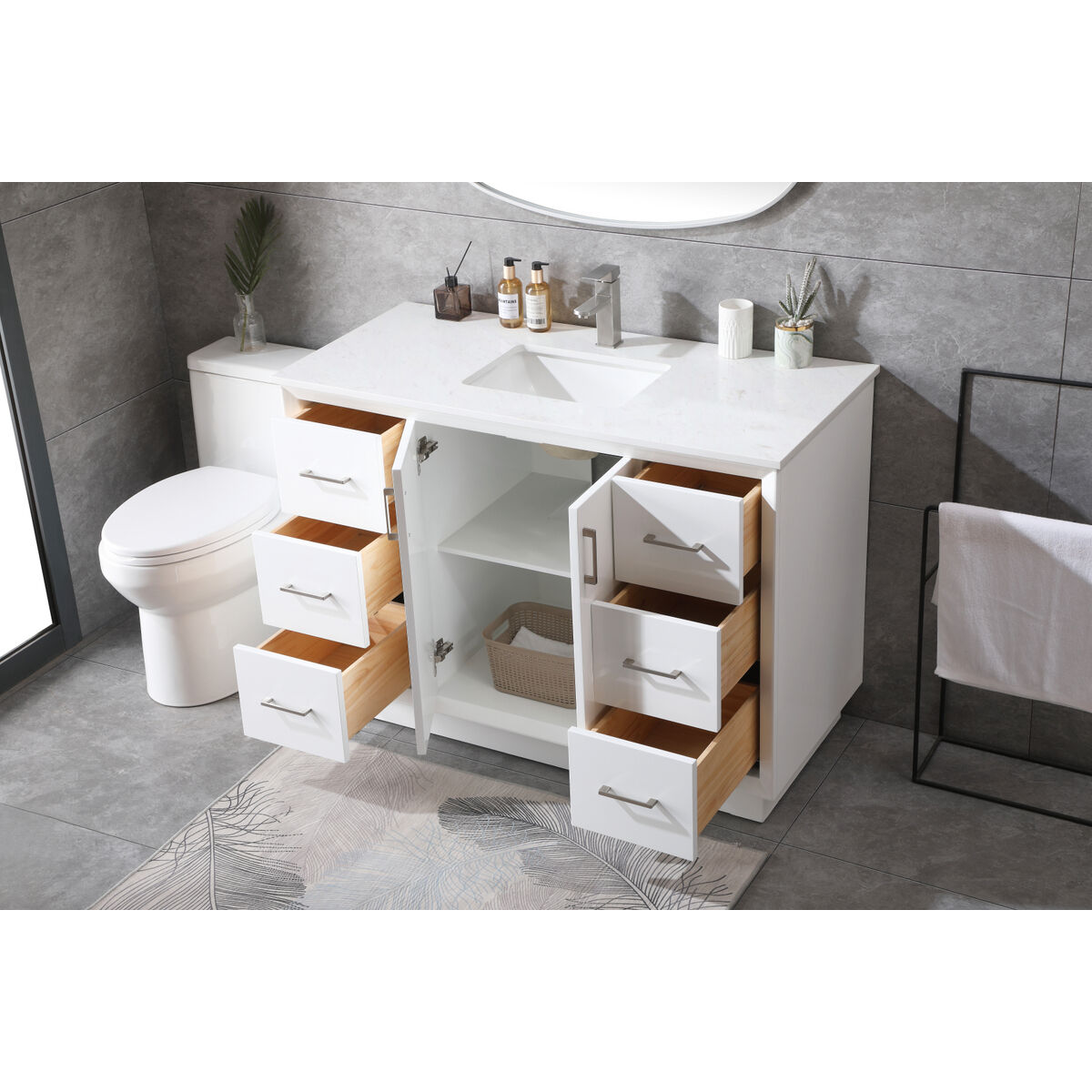 Hayes 48 X 22 X 35 inch White Vanity Sink Set