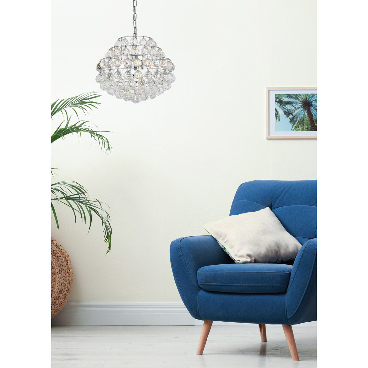 Elegant Lighting 1106D16C Savannah 16 Pendant in Chrome