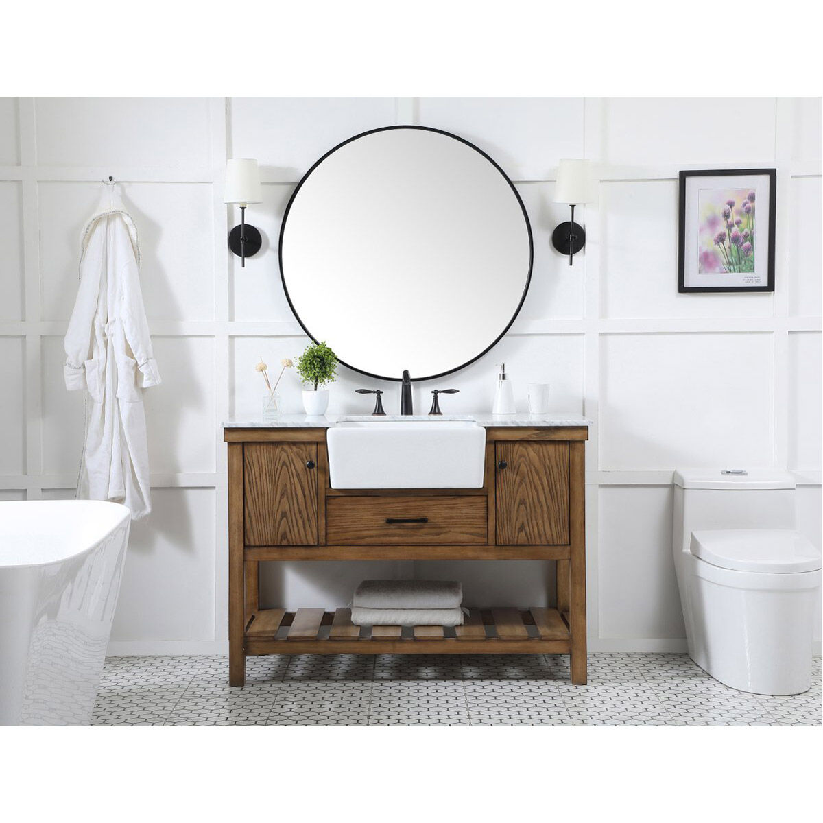 Clement 48 X 22 X 34 inch Driftwood Bathroom Vanity Cabinet