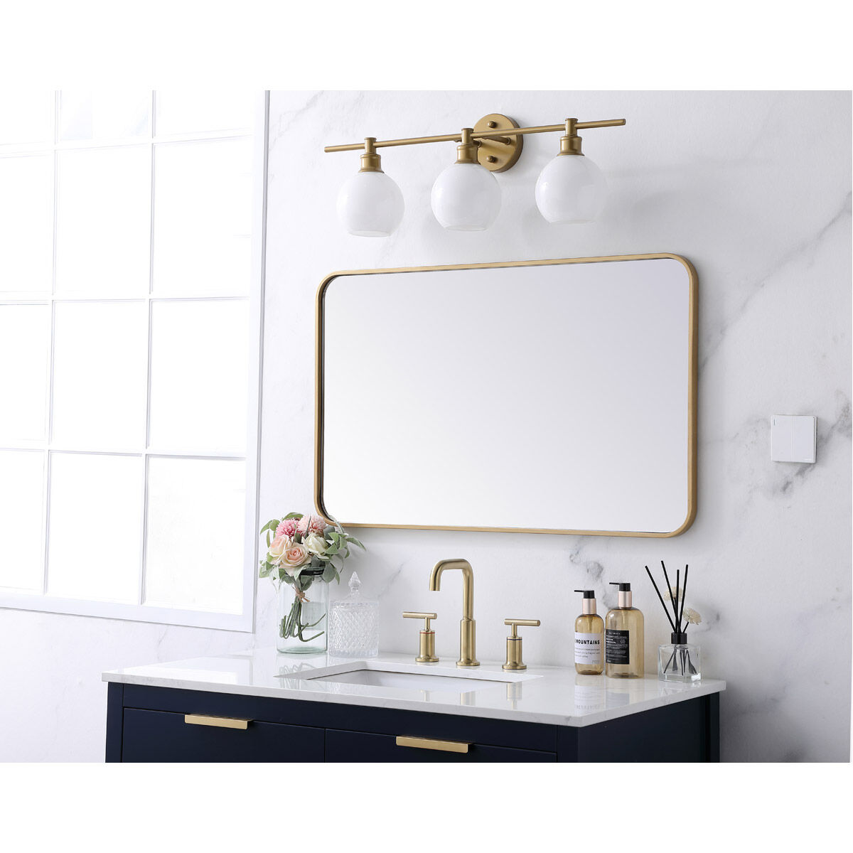 Evermore 36 X 22 inch Brass Mirror