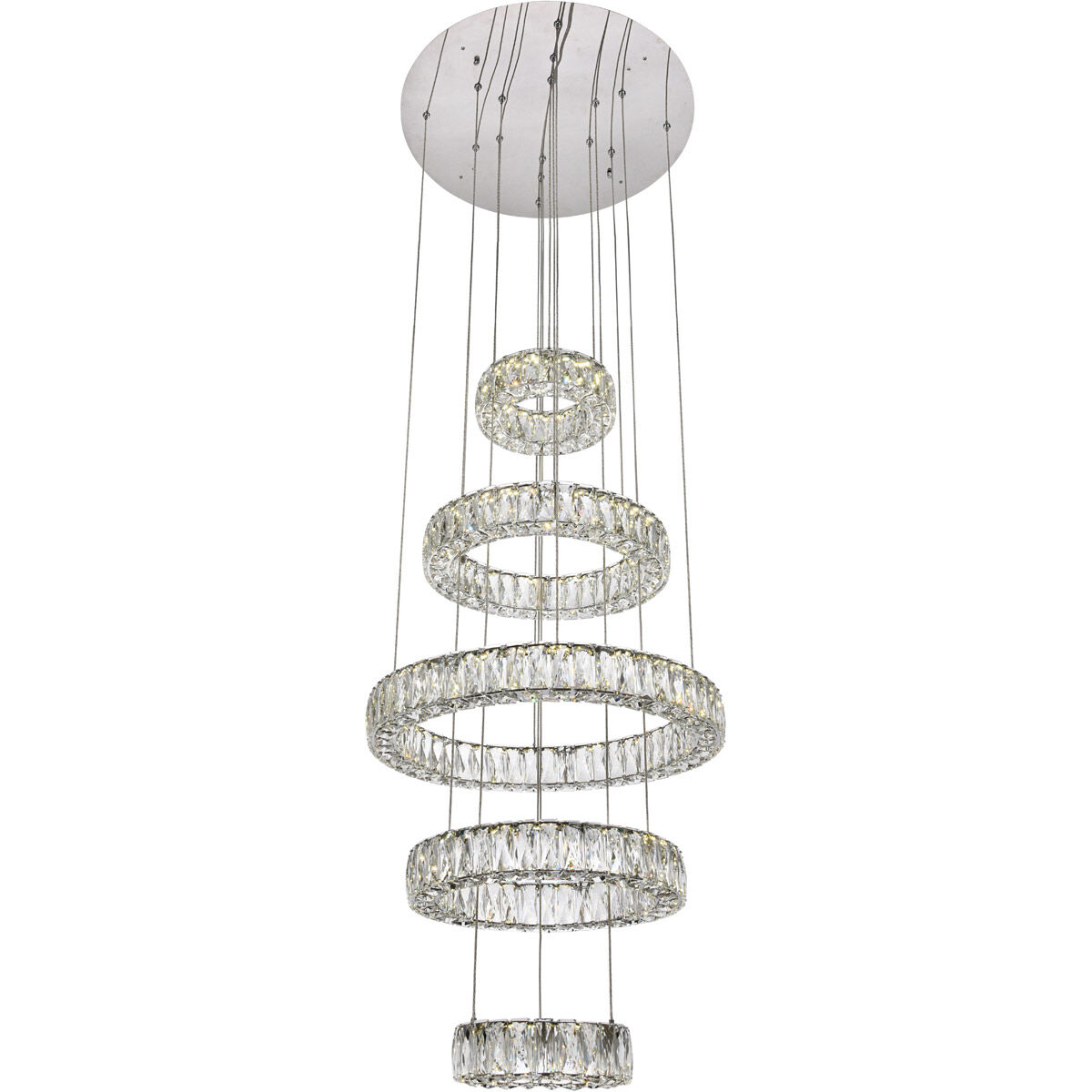 Monroe LED 26 inch Chrome Chandelier Ceiling Light