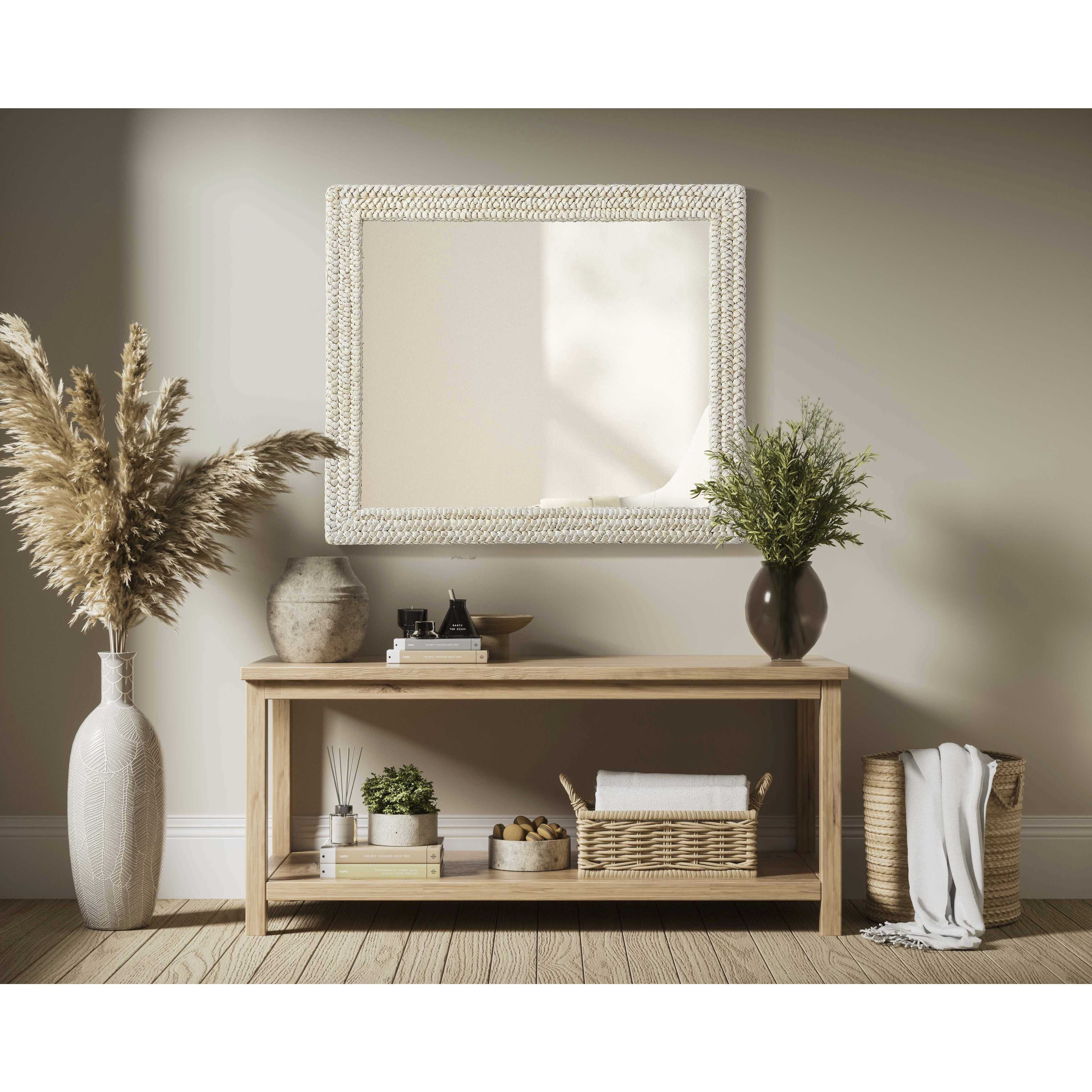 Marlowe 42 X 36 inch Linen White Mirror