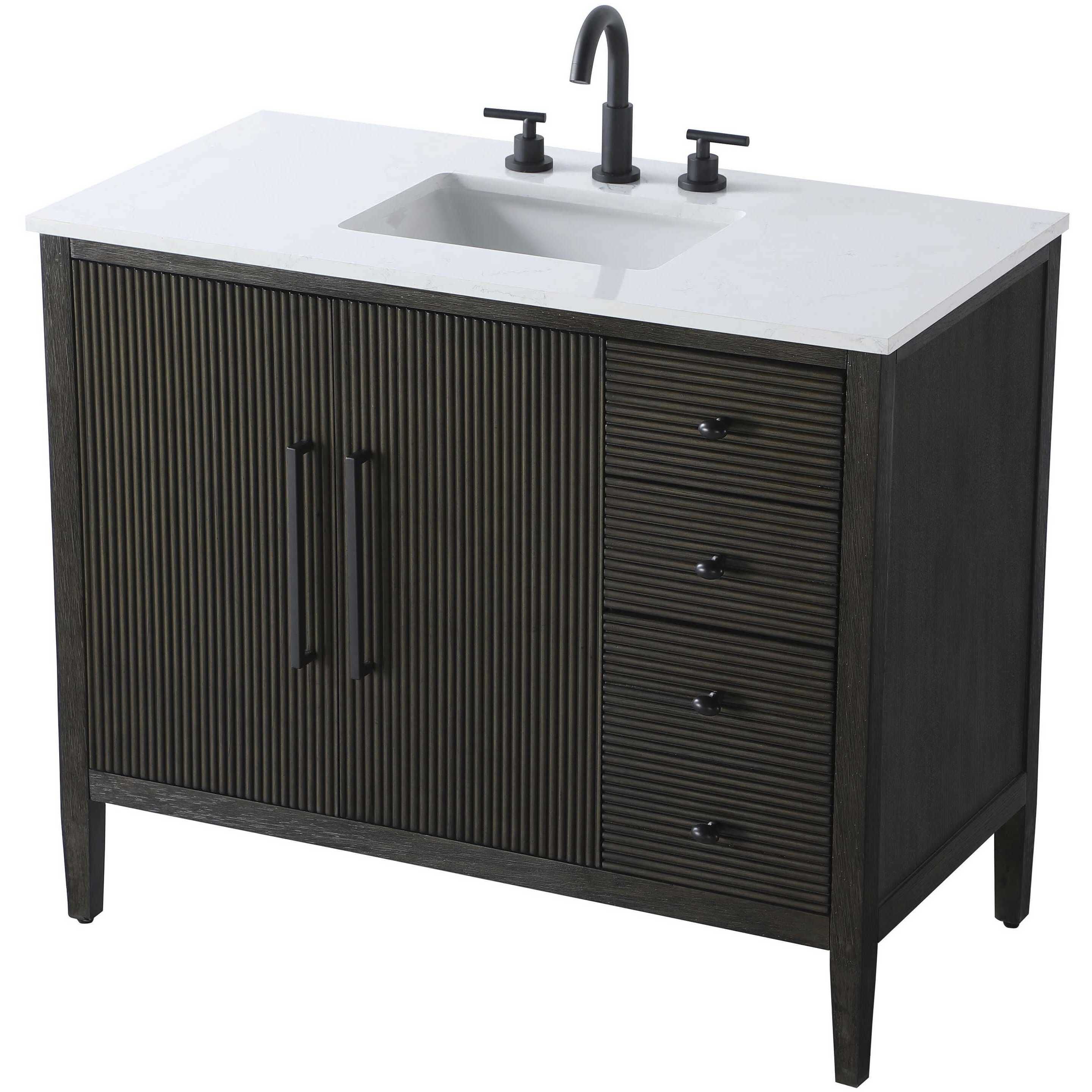 Blakely 42 X 34 inch Chocolate Oak Bathroom Vanity Cabinet