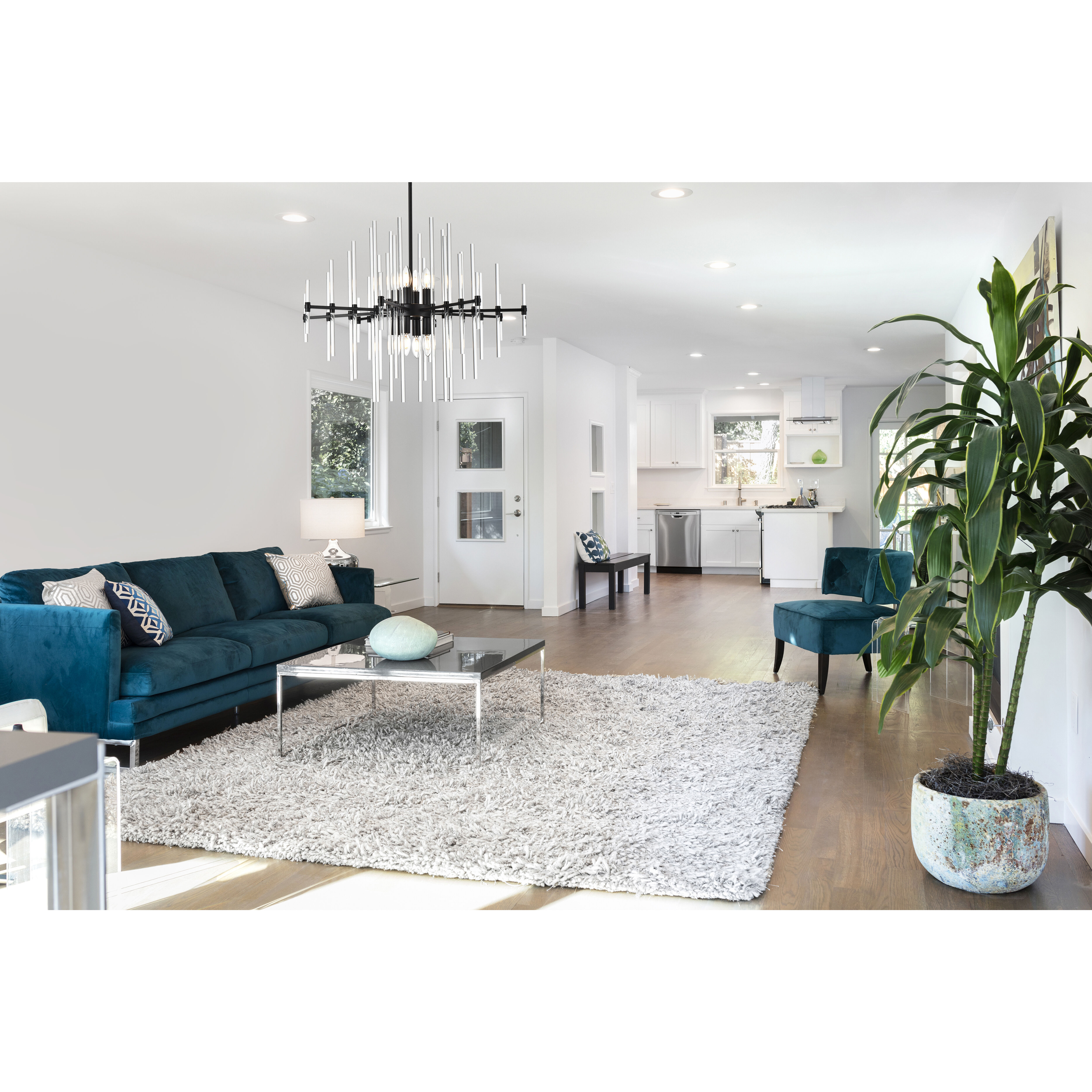 Sienna 8 Light 31 inch Chrome Pendant Ceiling Light