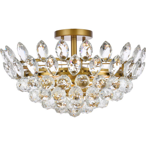 Emilia 5 Light 18 inch Brass Flush Mount Ceiling Light