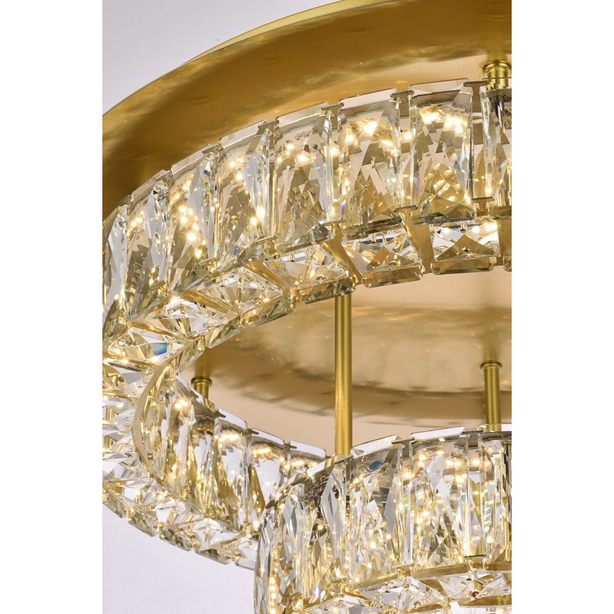 Monroe 2 Light 22 inch Gold Flush Mount Ceiling Light 
