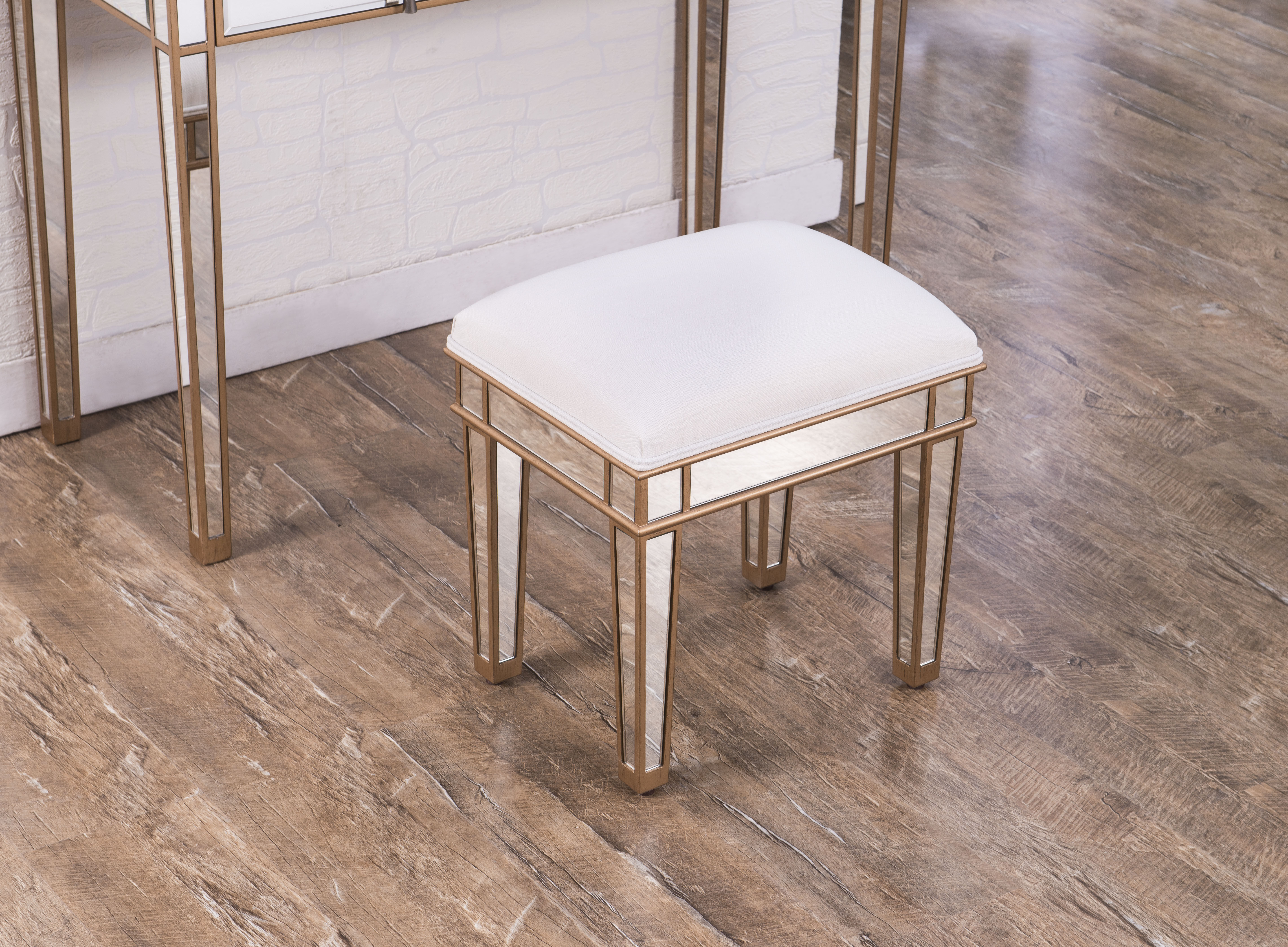 Contempo 18 inch Gold Paint Dressing Stool
