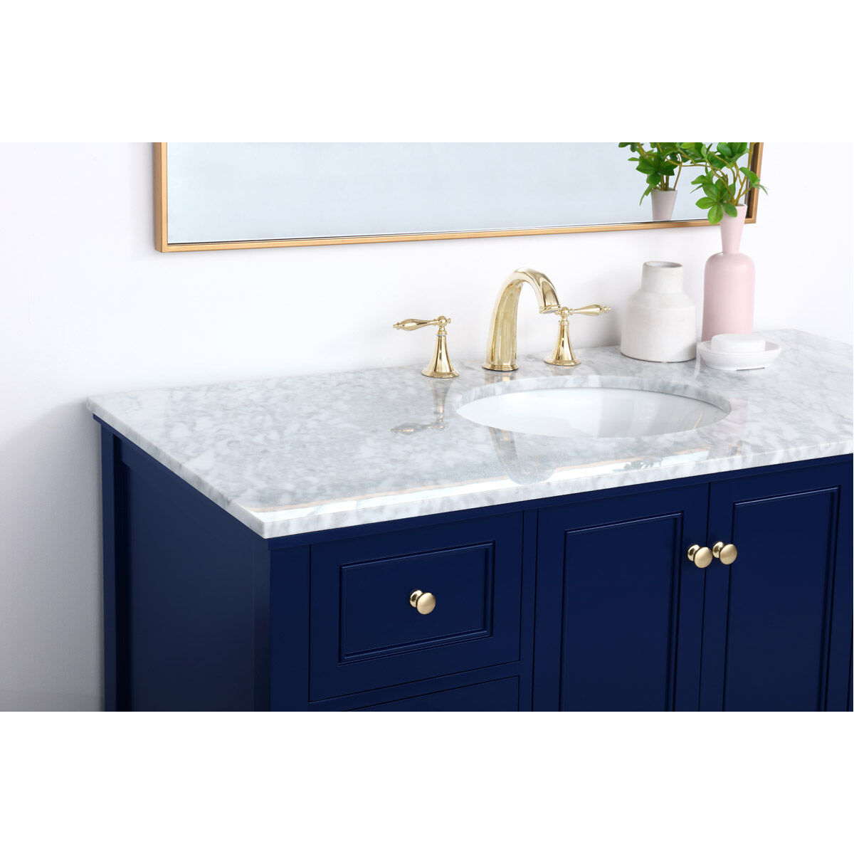 Metropolis 48 X 22 X 34 inch Blue Vanity Sink Set