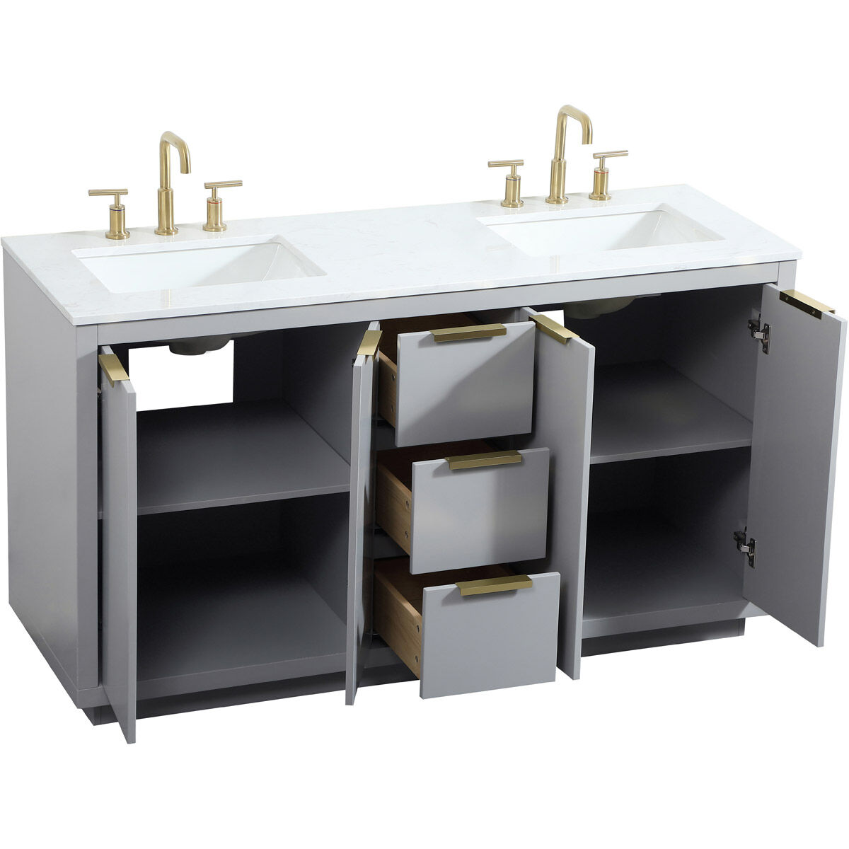 Blake 60 X 22 X 34 inch Grey Vanity Sink Set