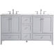 Sommerville 60 X 22 X 34 inch Grey and Brushed Nickel with Calacatta Quartz Vanity Sink Set