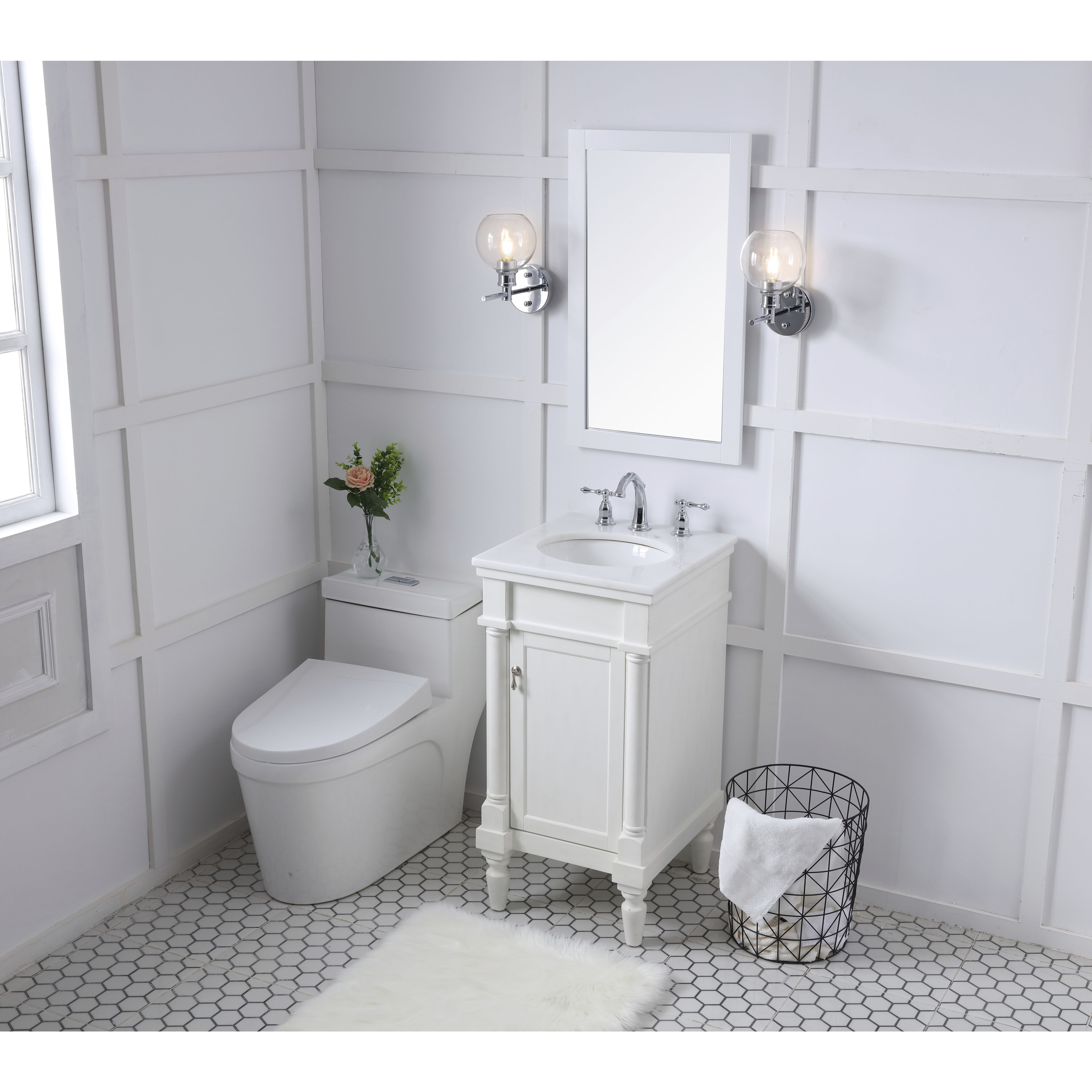 Lexington 19 X 18 X 35 inch Antique White Vanity Sink Set