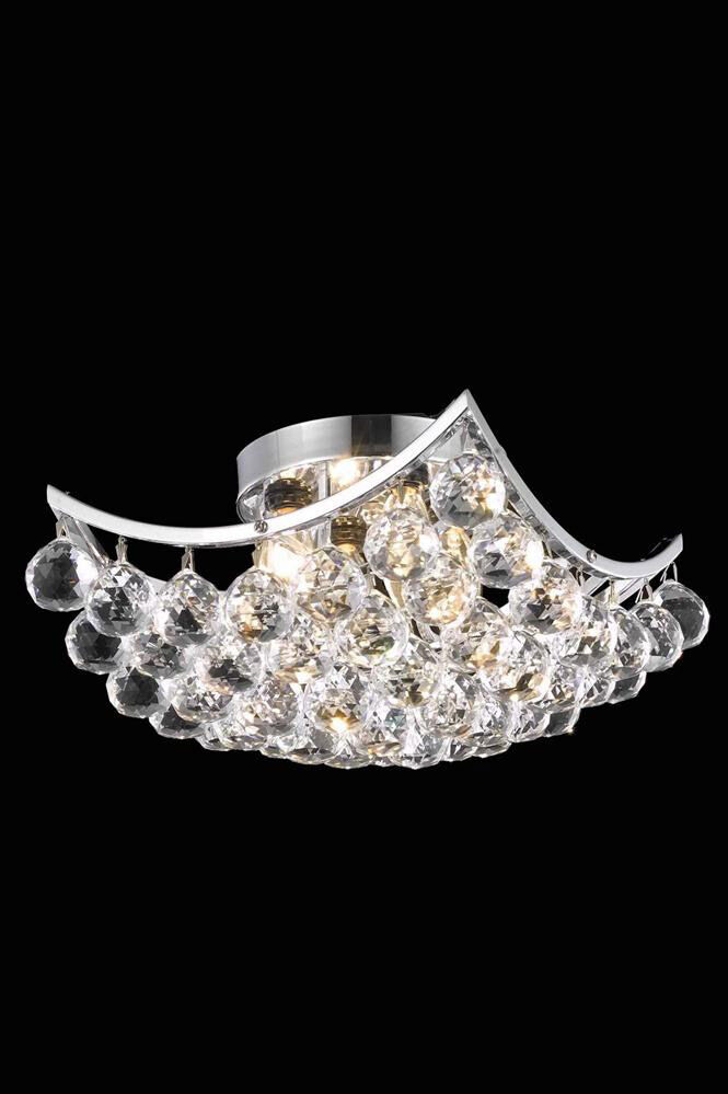 Corona 4 Light 12 inch Chrome Flush Mount Ceiling Light in Royal Cut