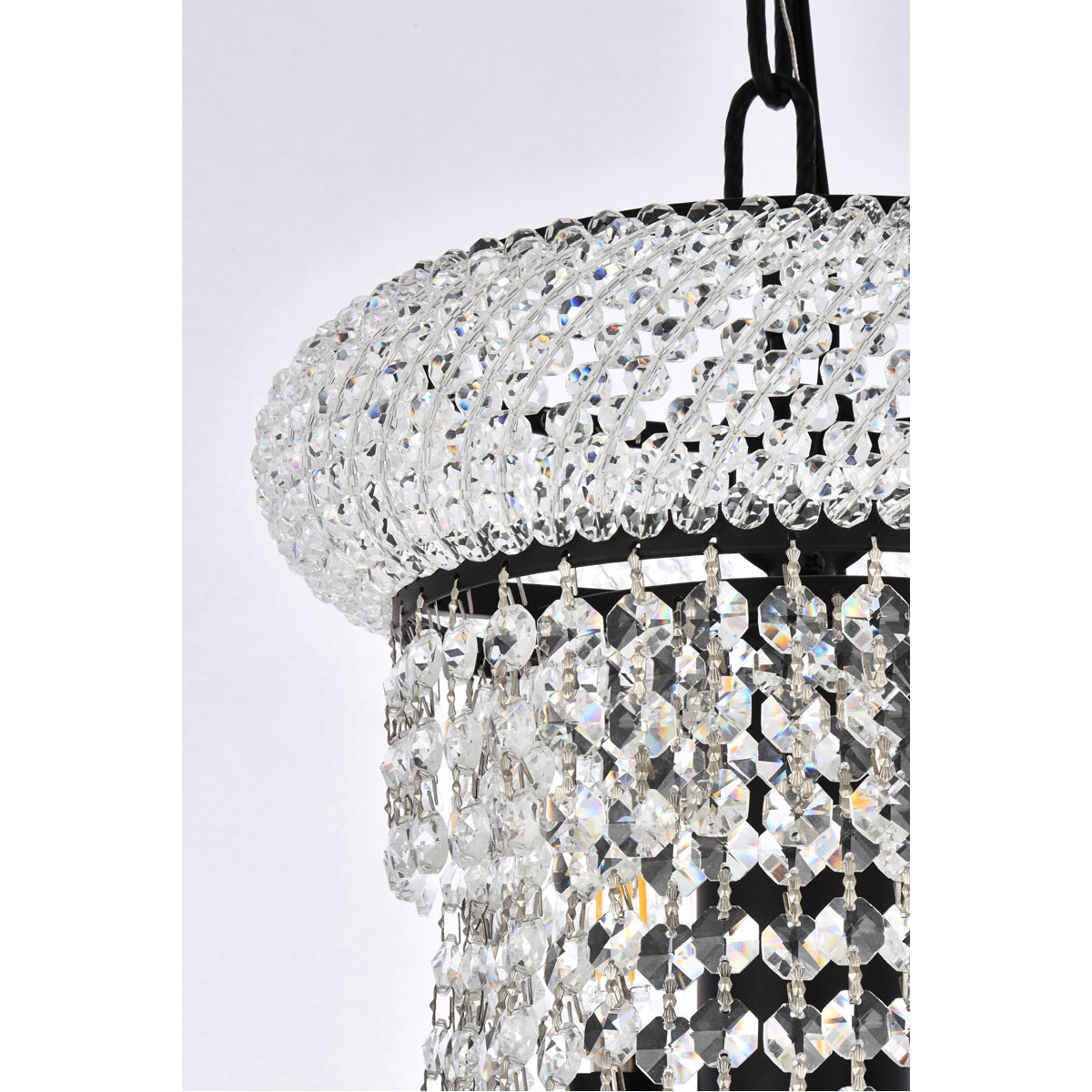 Primo 14 Light 24 inch Black and Clear Chandelier Ceiling Light