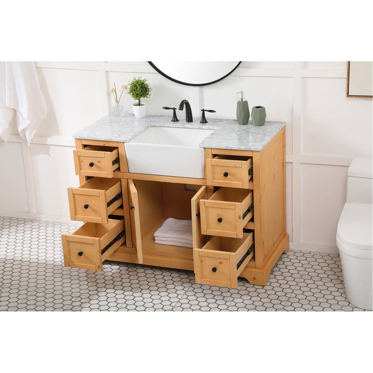 Franklin 48 X 22 X 35 inch Natural Wood Bathroom Vanity Cabinet