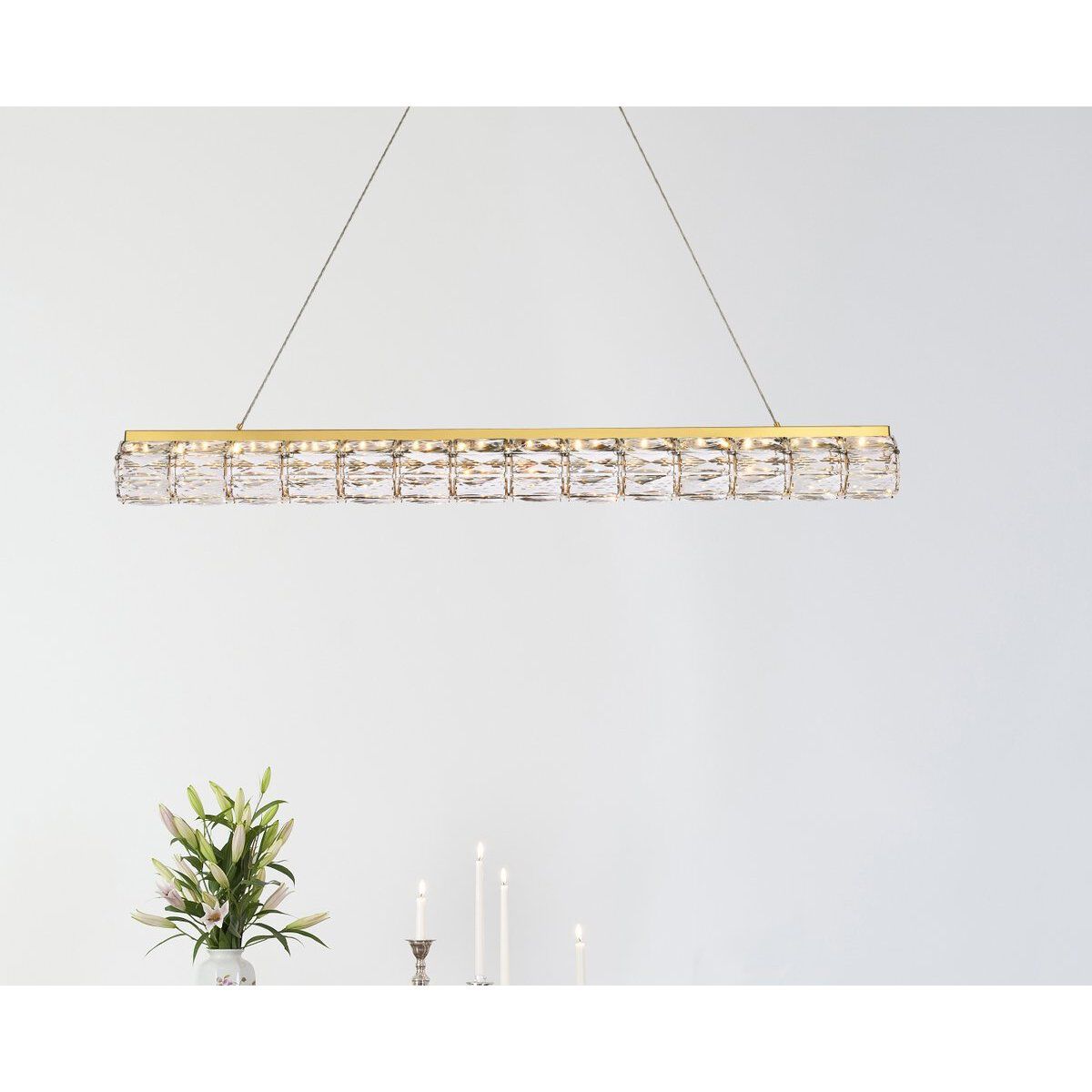 Valetta 1 Light 42 inch Gold Linear Pendant Ceiling Light