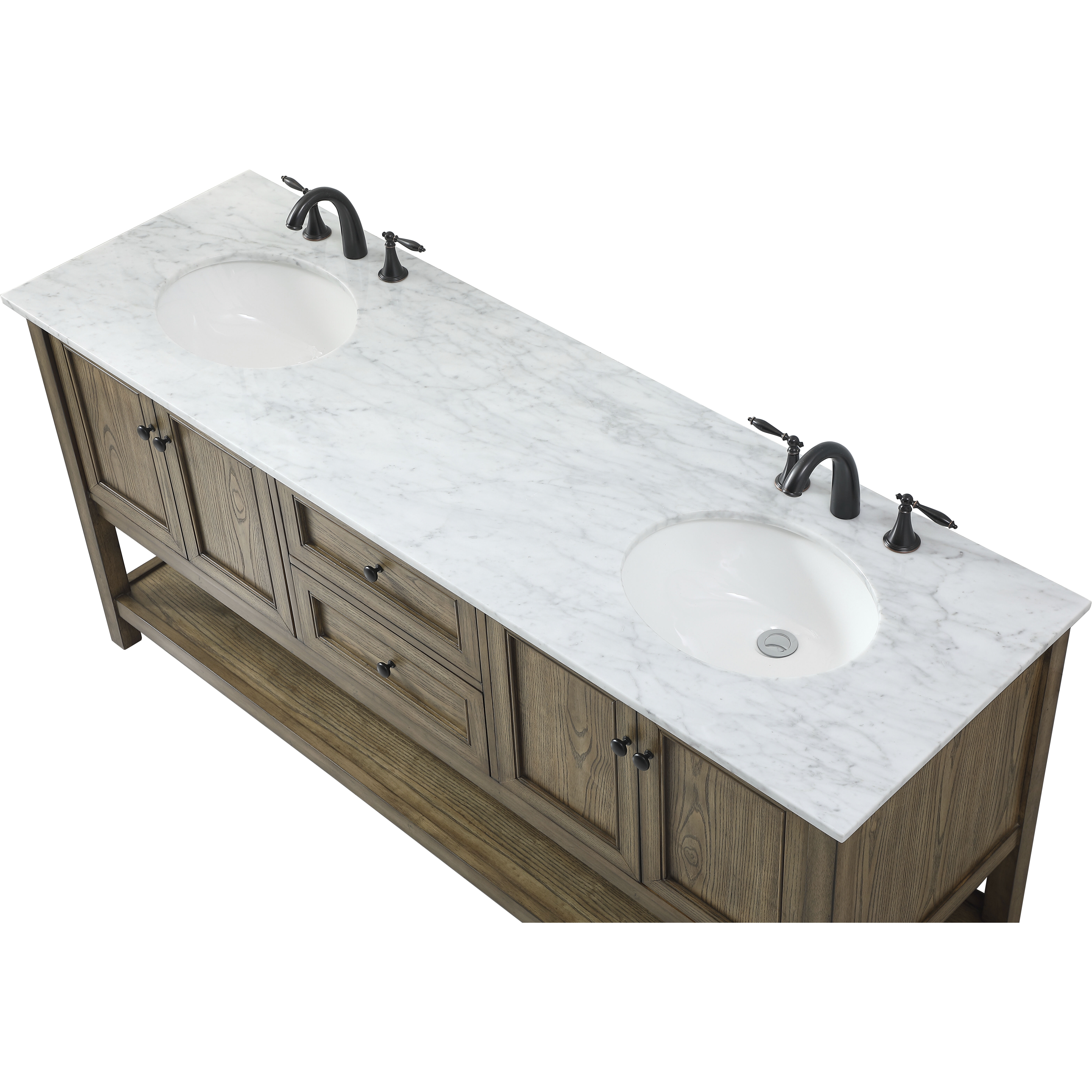 Metropolis 72 X 22 X 34 inch Driftwood Vanity Sink Set