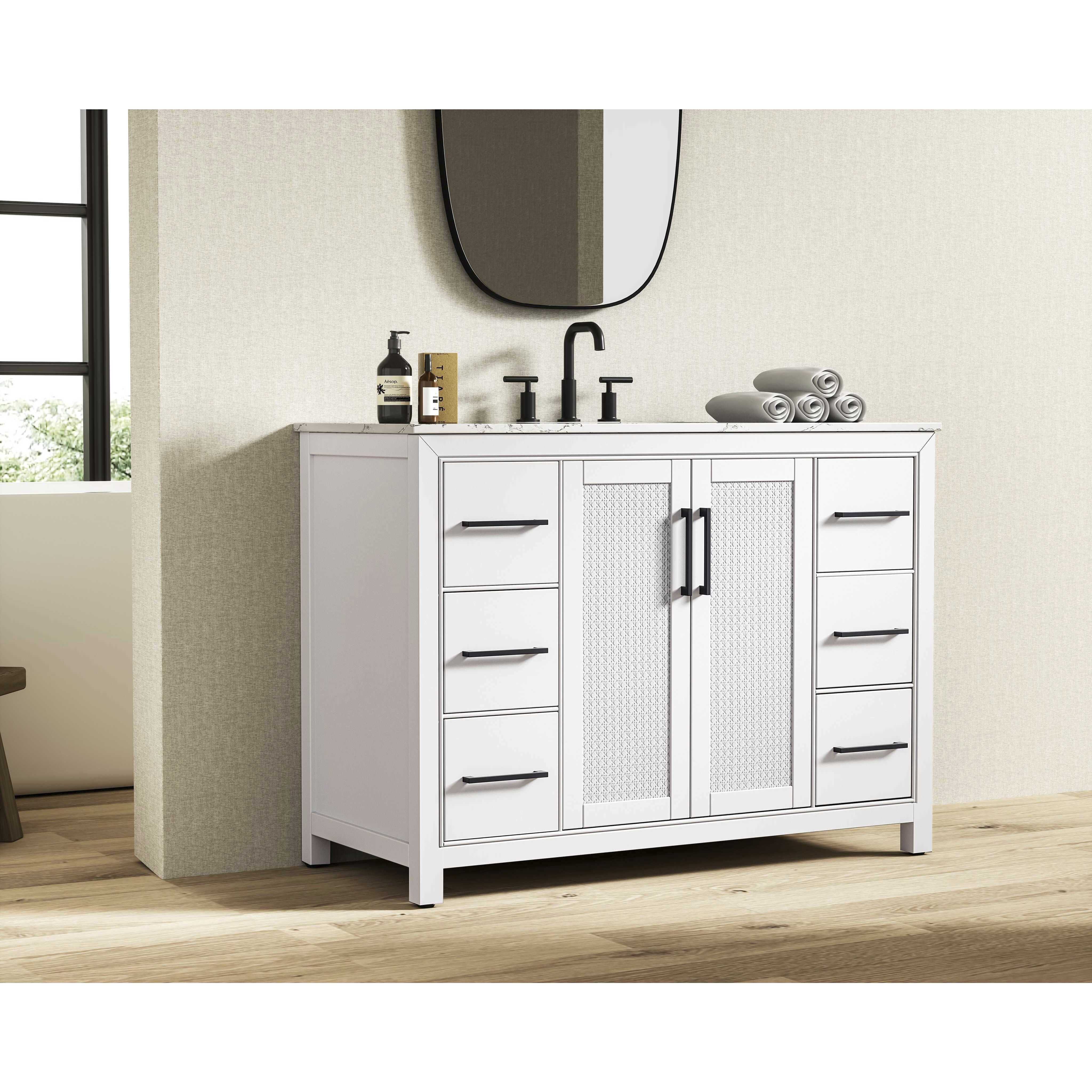 Alina 48 X 34 inch White Bathroom Vanity Cabinet