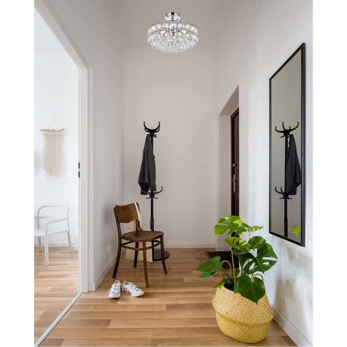 Savannah 3 Light 14 inch Chrome Flush Mount Ceiling Light