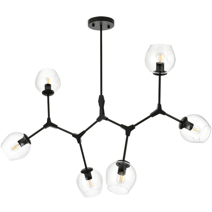 Cavoli 6 Light 28 inch Black Chandelier Ceiling Light