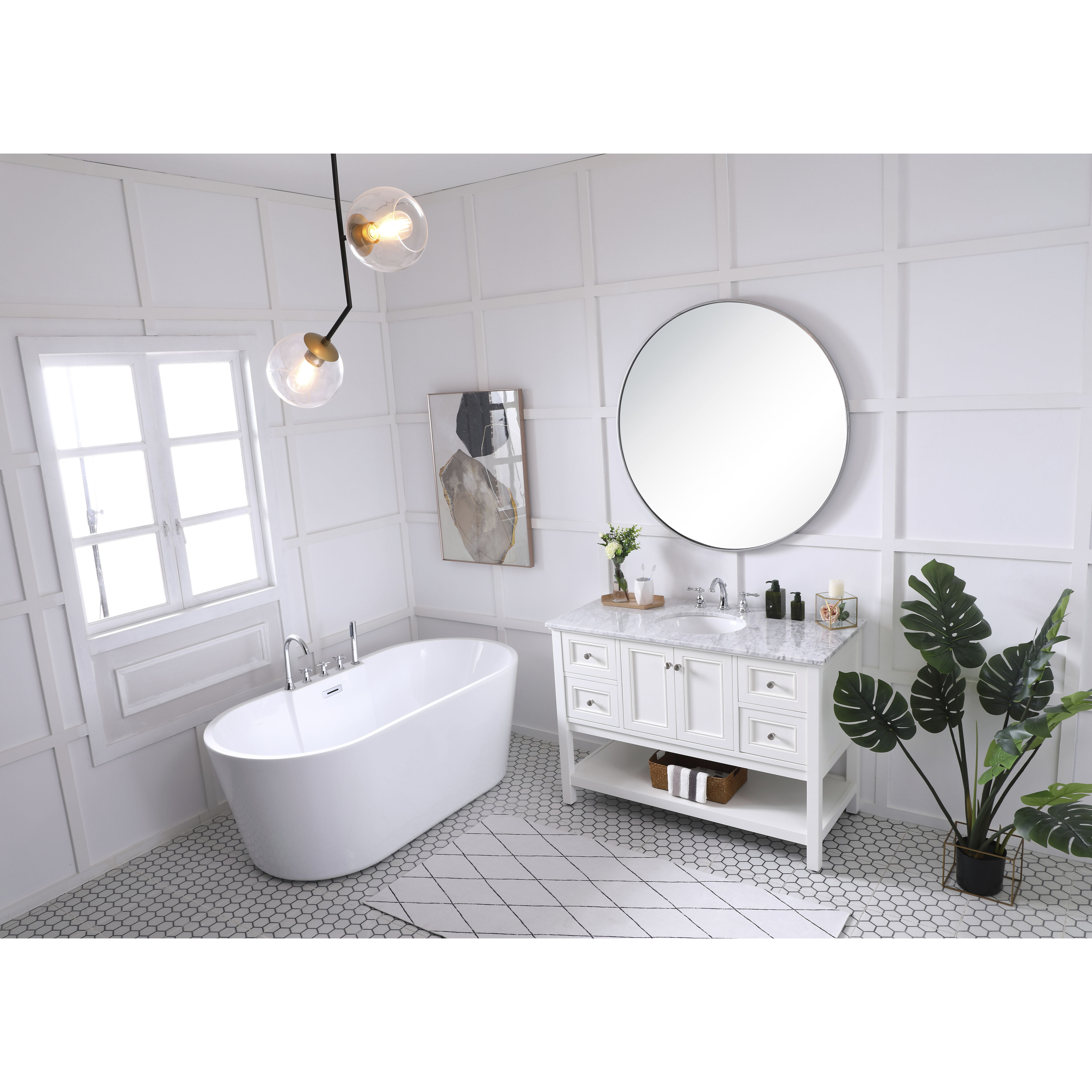 Metropolis 48 X 22 X 34 inch White Vanity Sink Set