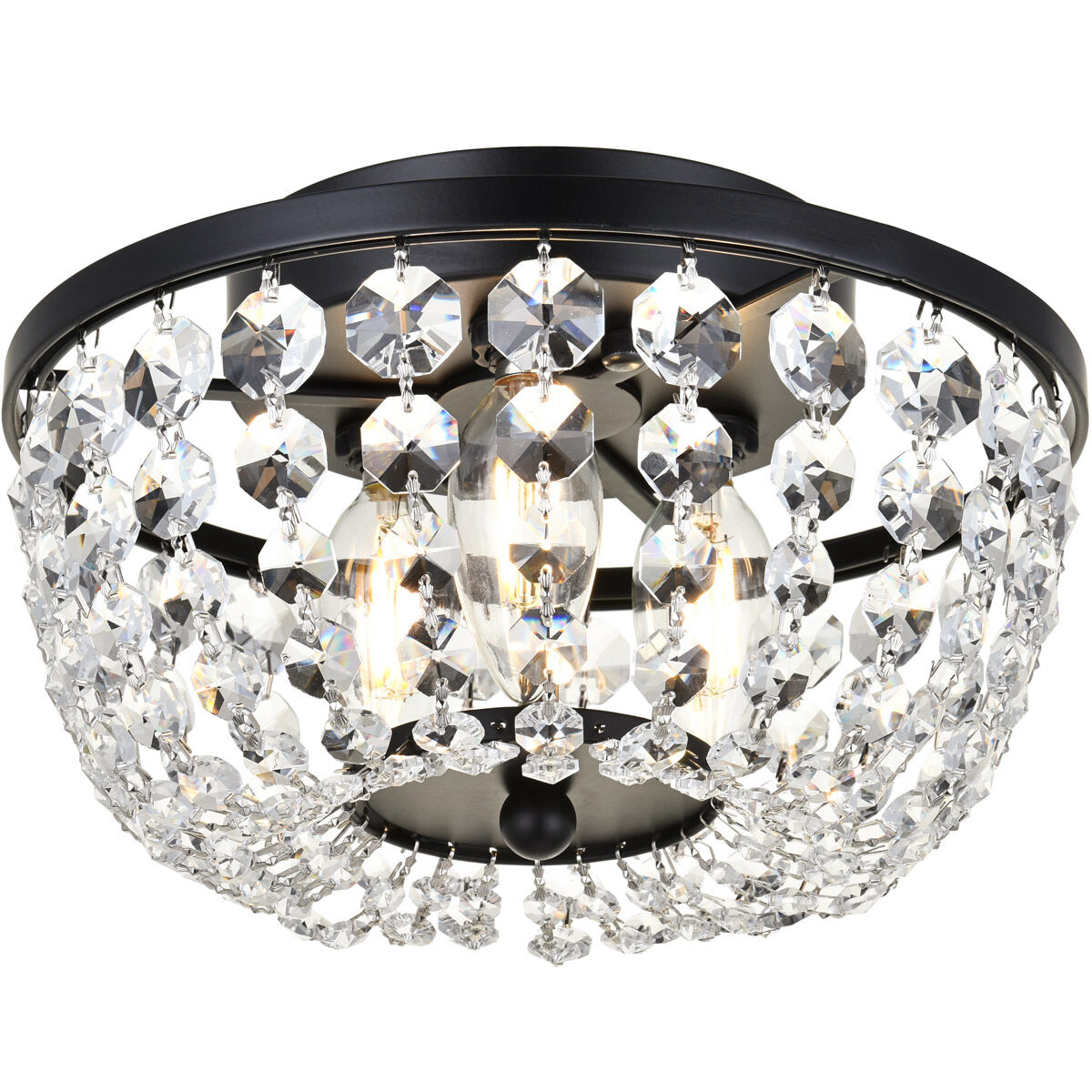 Cora 3 Light 10 inch Black Flush Mount Ceiling Light