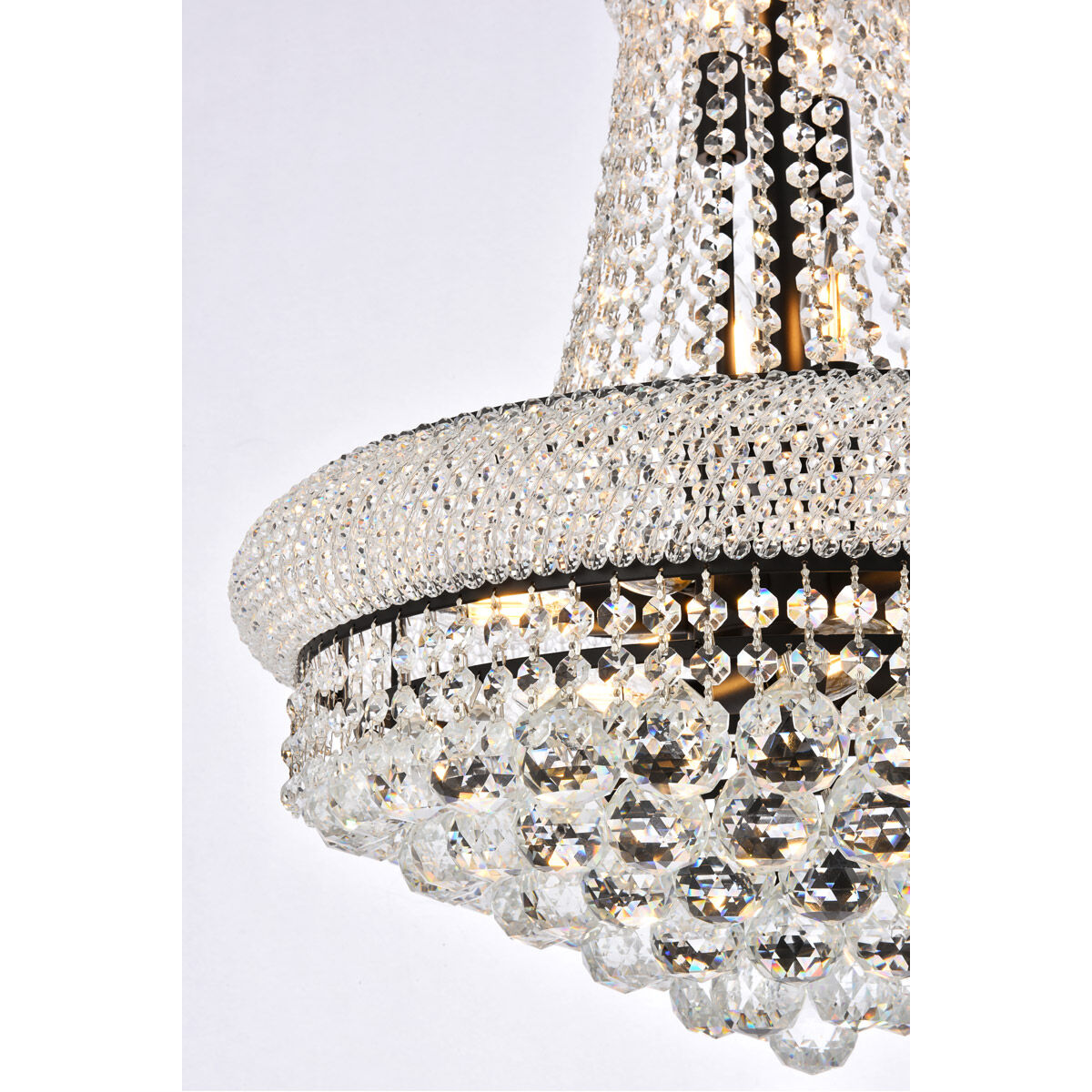 Primo 14 Light 20 inch Black and Clear Chandelier Ceiling Light