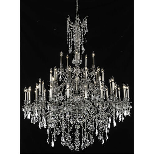 Rosalia 45 Light 54 inch Pewter Foyer Ceiling Light in Clear, Royal Cut