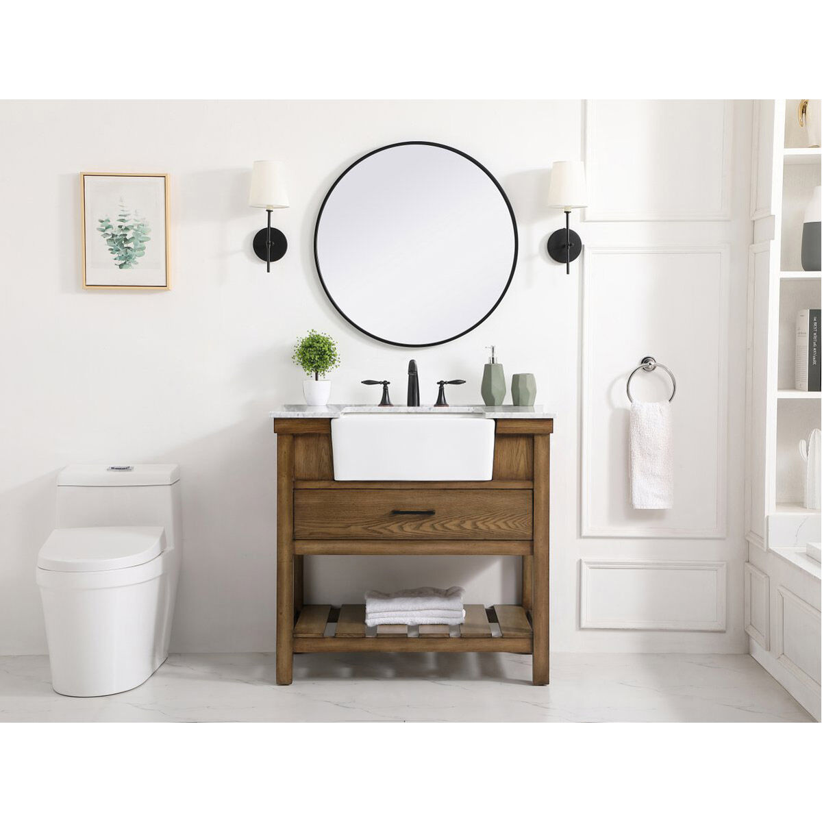 Clement 36 X 22 X 34.13 inch Driftwood Bathroom Vanity Cabinet