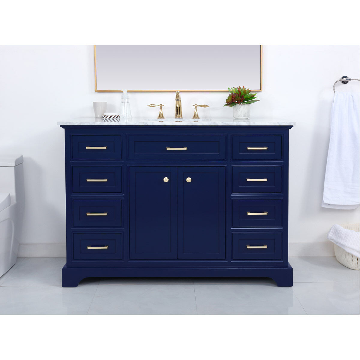 Americana 48 X 22 X 35 inch Blue Vanity Sink Set