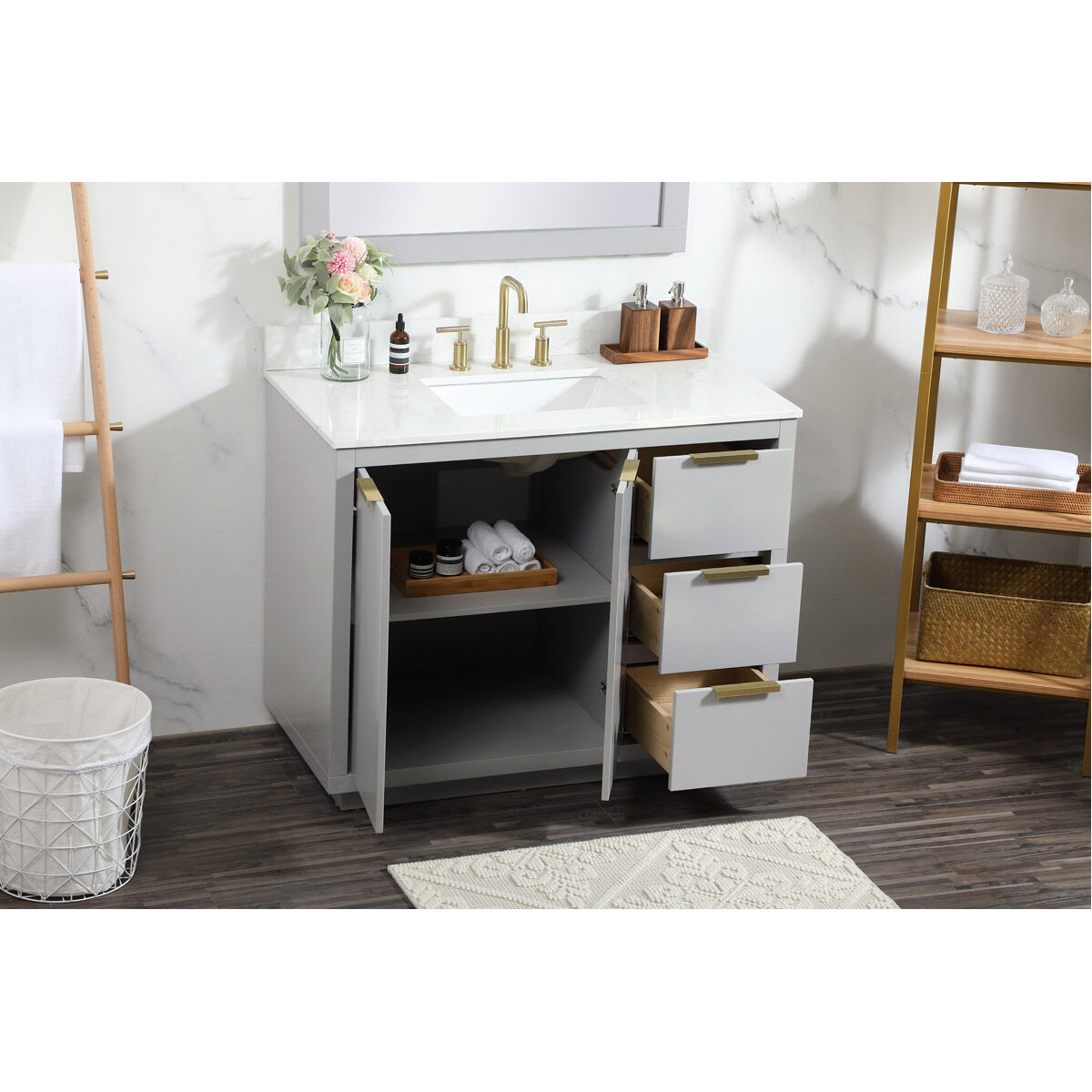 Blake 42 X 22 X 34 inch Grey Vanity Sink Set