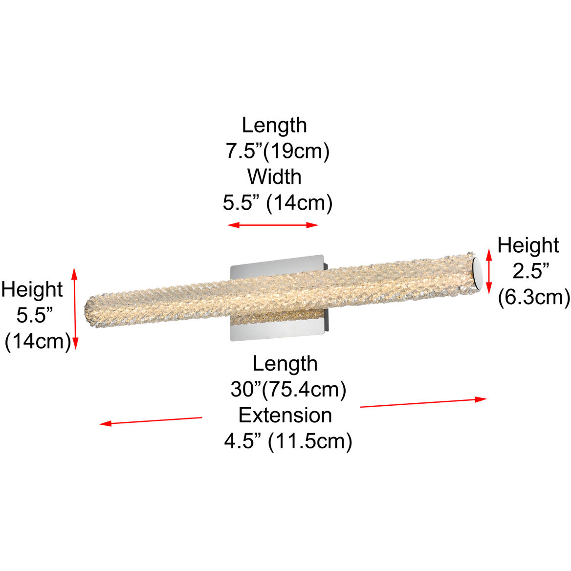 Bowen 1 Light 30 inch Chrome Wall Sconce Wall Light