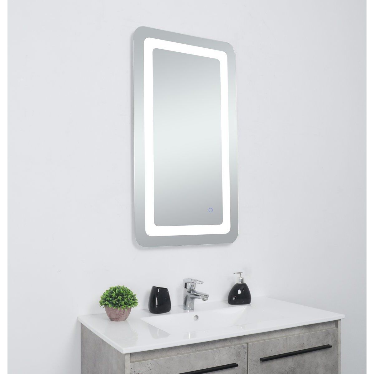 Genesis 36 X 20 inch Glossy White LED Mirror