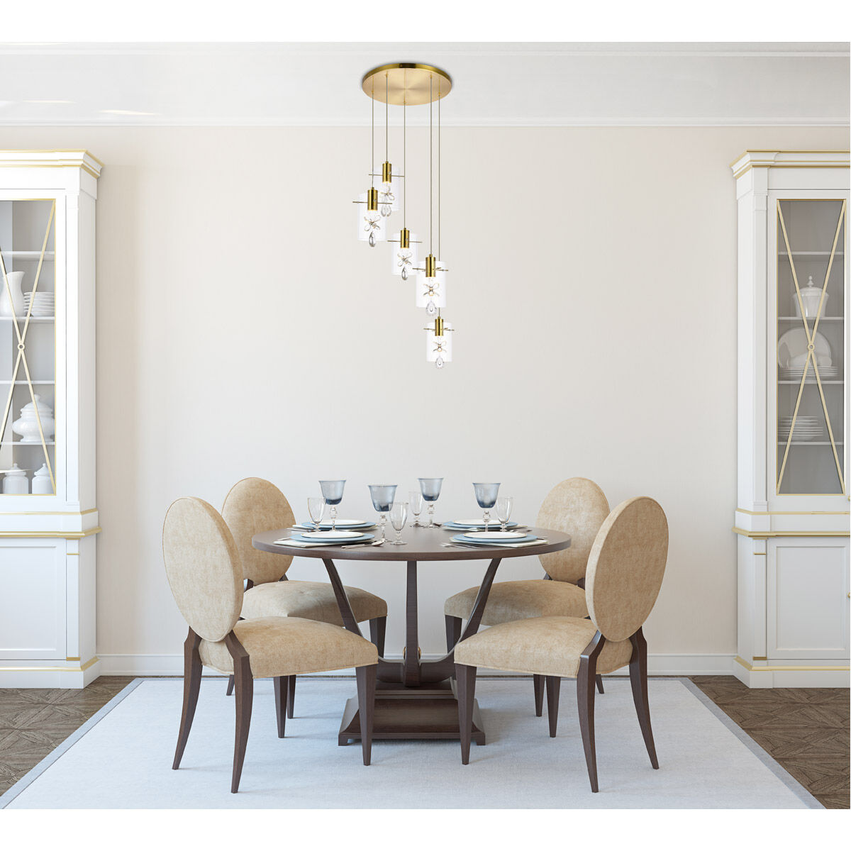 Hana 5 Light 18.97 inch Gold Pendant Ceiling Light