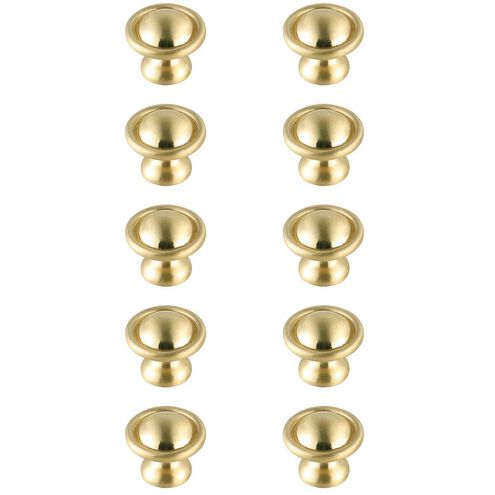 Kadea Brushed Gold Hardware Cabinet Knob, Set of 10